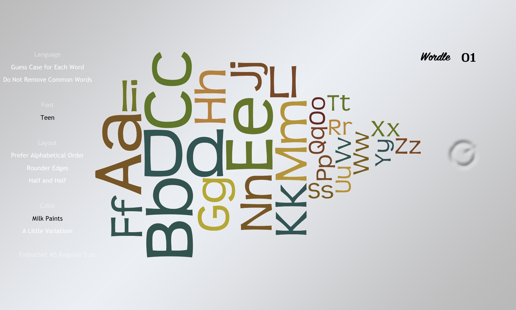 Wordle 34 Font Examples In 6 Color Styles Which One Do You Like 