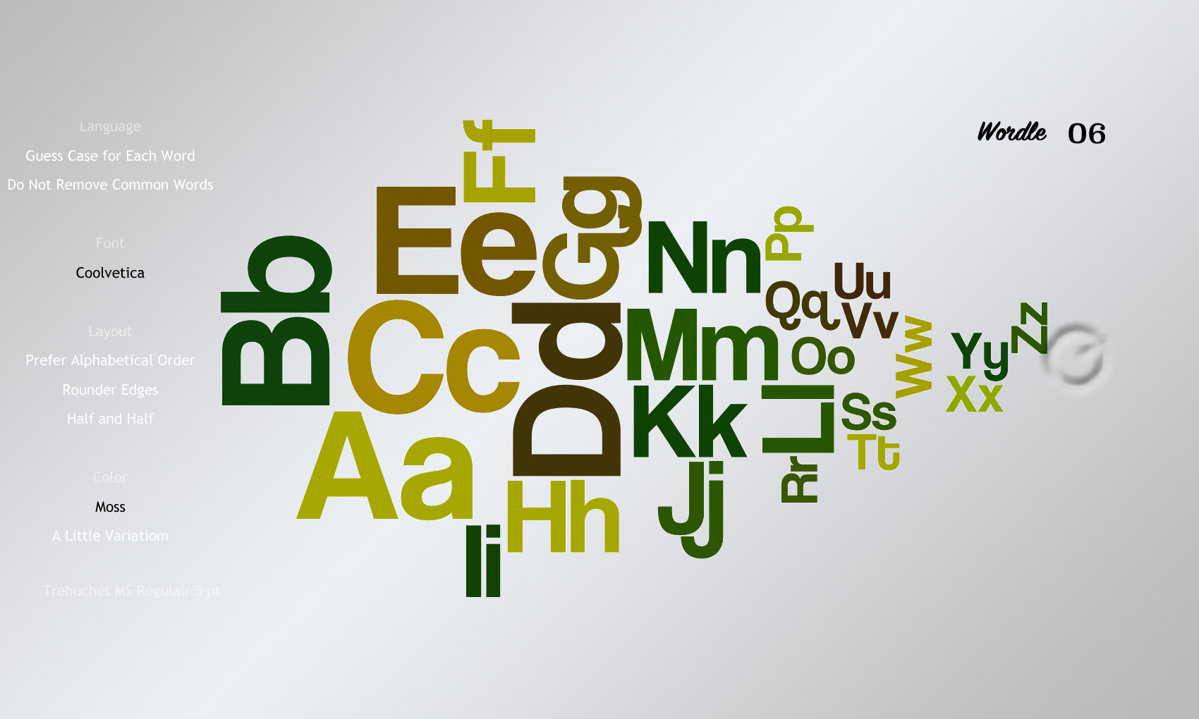Wordle 34 Font Examples In 6 Color Styles Which One Do You Like Wordle 34 Font Examples In 6 Color Styles Which One Do You Like