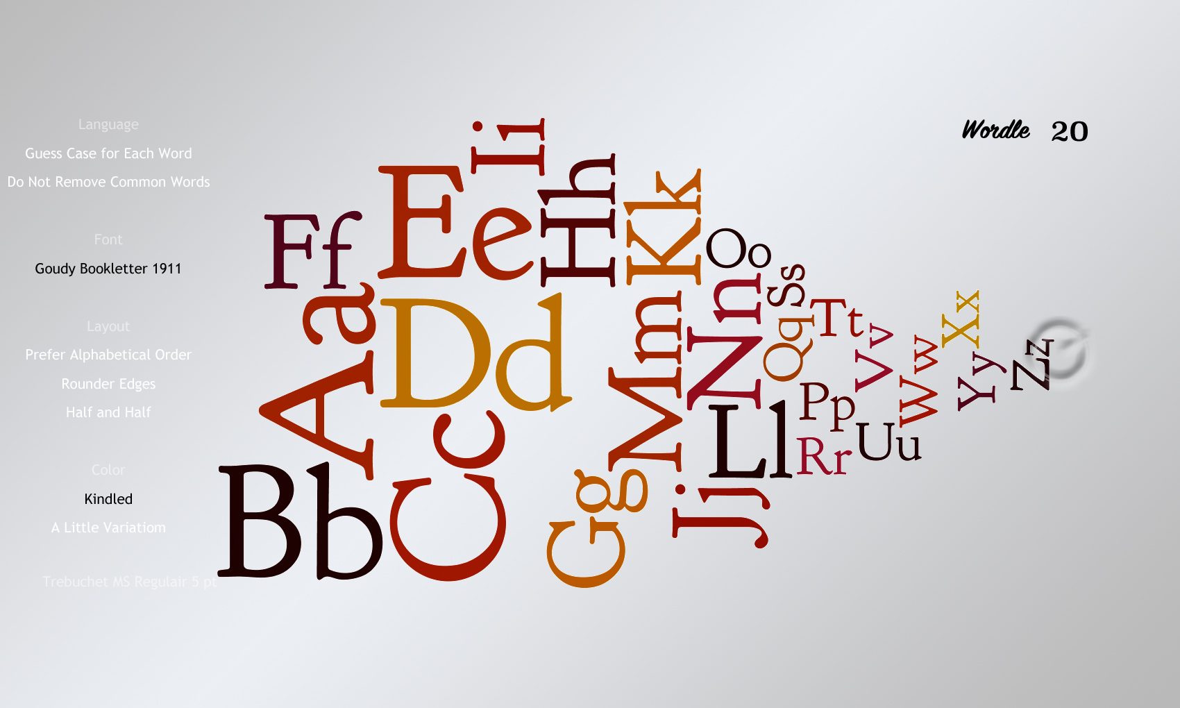 Wordle 20 Goudy Bookletter 1911