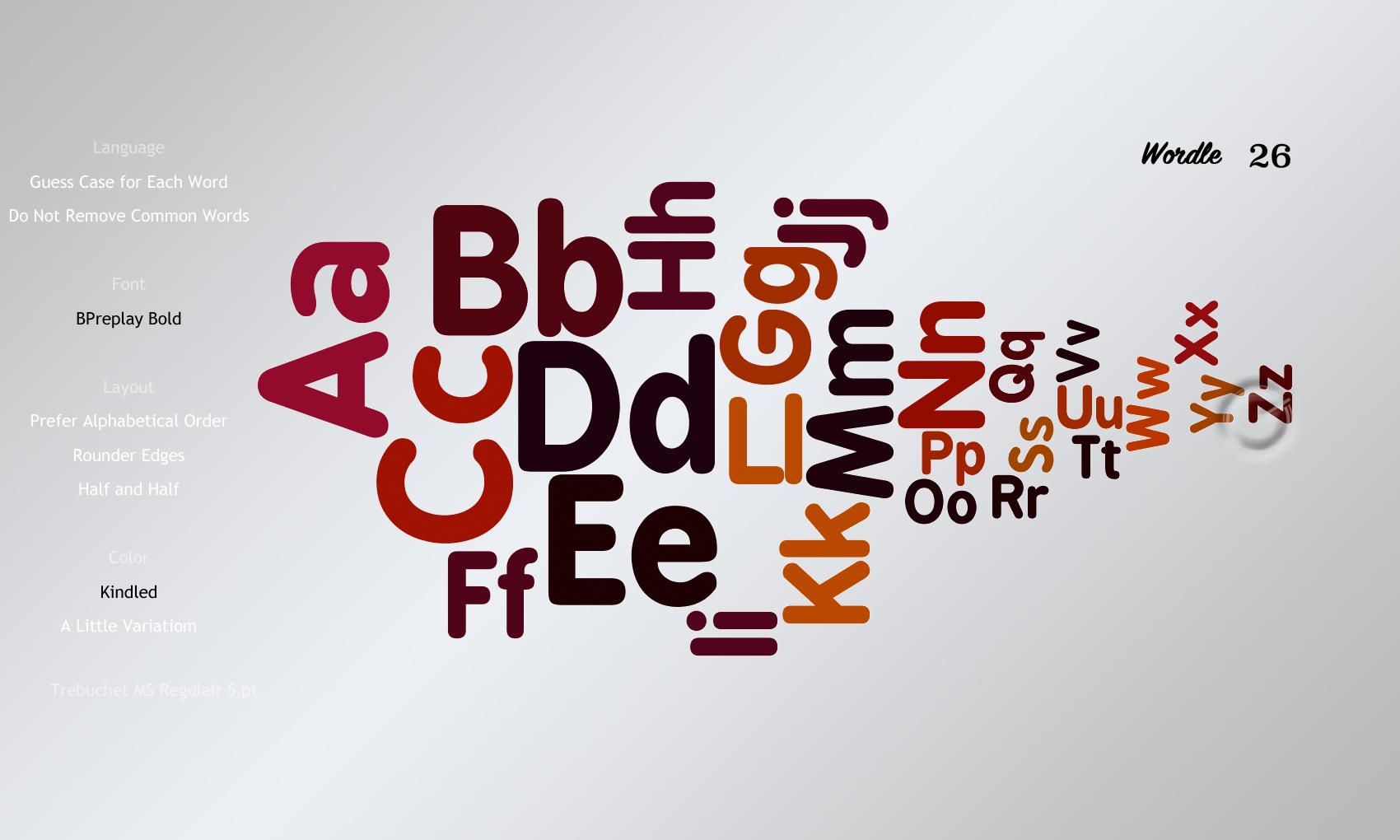 Wordle 34 Font Examples In 6 Color Styles Which One Do You Like 