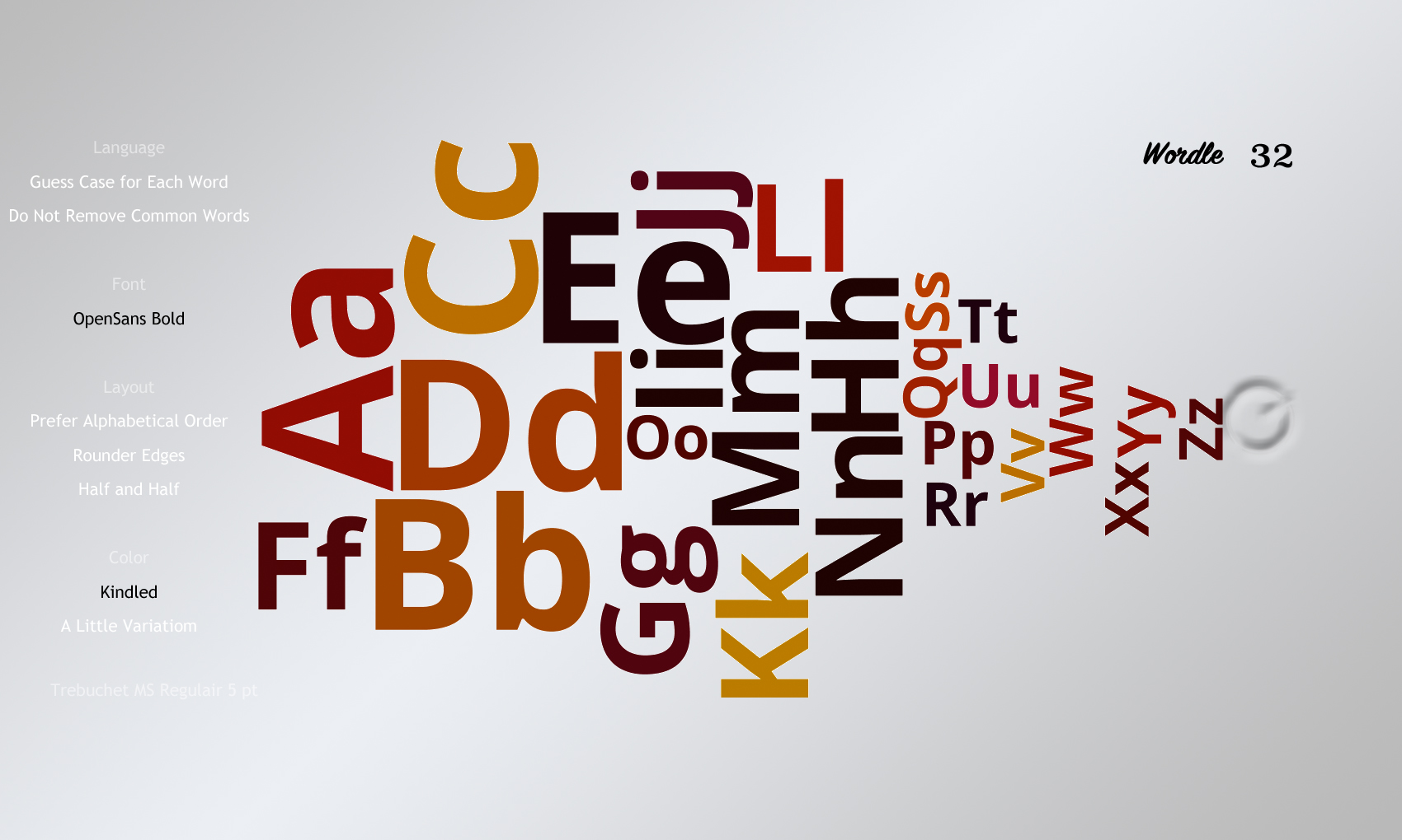 Wordle 34 Font Examples In 6 Color Styles Which One Do You Like 