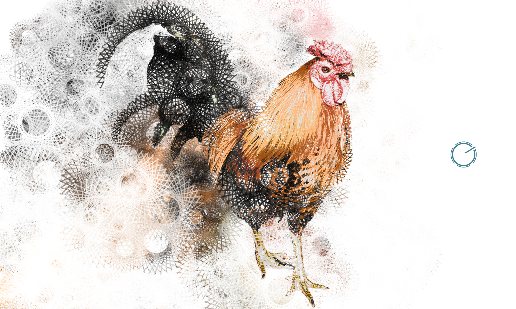 Abstract Art FR op Franse wijze, De Gallische haan als nationaal dier